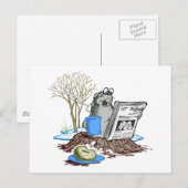 チリンおもしろいグのアウトグラウンドホッグ ポストカード (正面/裏面)