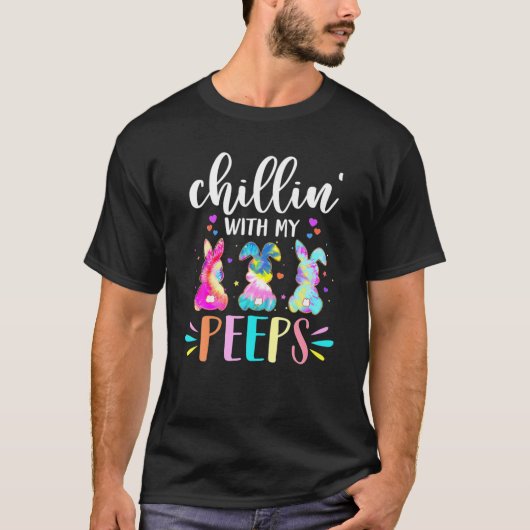 チリンおもしろいマイピー先生絞り染めイースター Tシャツ (正面)