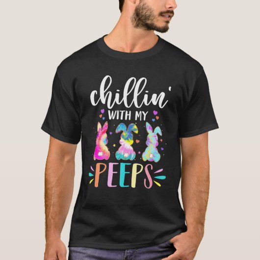 チリンおもしろいマイピー先生絞り染めイースター Tシャツ (正面)