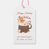 チリンのクリスマスホットチョコレートとジンジャーブレッド ギフトタグ (裏面)