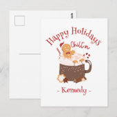 チリンのクリスマスホットチョコレートとジンジャーブレッド ポストカード (正面/裏面)