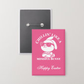 チリンのマインドフルなバニーのような – イースターおもしろい 缶バッジ (正面/裏面)