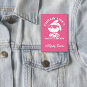 チリンのマインドフルなバニーのような – イースターおもしろい 缶バッジ (インサイチュ)