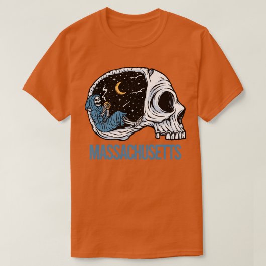 チリングスケルトンマサチューセッツ州 Tシャツ (デザイン正面)