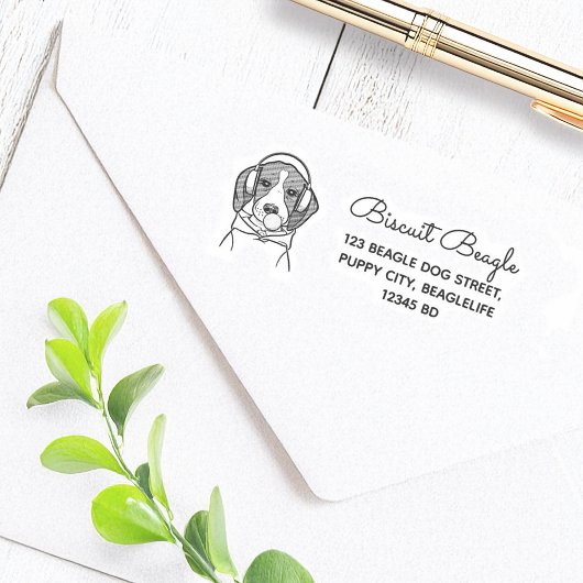 チリングドッグカワイビーグルおもしろい差出人住所 セルフインキングスタンプ