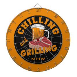 チリング&グリルカスタムモノグラムダーツボード ダーツボード