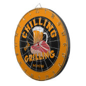 チリング&グリルカスタムモノグラムダーツボード ダーツボード (正面右)