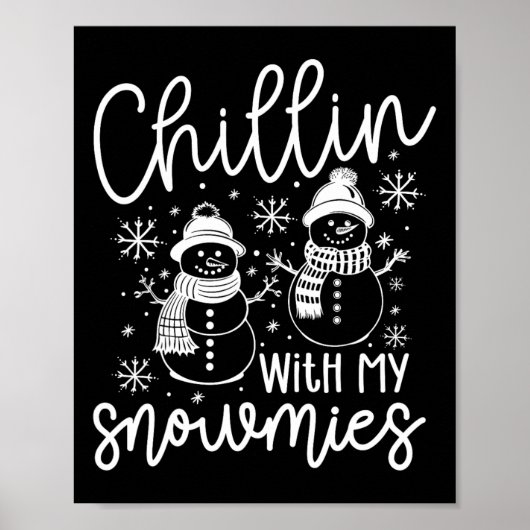 チリンマイスノーミースサンタ雪だるまおもしろいクリスマス ポスター (正面)
