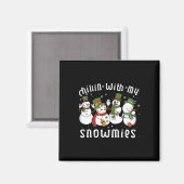 チリンマイスノーミースサンタ雪だるまおもしろいクリスマス マグネット (正面/裏面)