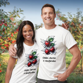 チリン、さくらんぼ'n'陽気な雰囲気通りアート tシャツ