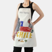 チリヴィンテージイースター島国旗とアルパカ エプロン (インサイチュ)