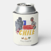 チリヴィンテージイースター島国旗とアルパカ 缶クーラー (缶裏面)