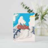 チリヴィンテージ旅行ポスター ポストカード (スタンド正面)