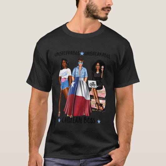 チリ人+黒人の上司 チリのCEO ビジネス Tシャツ (正面)