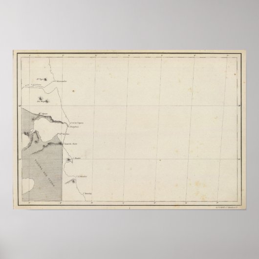 チリ共和国の地図13 ポスター (正面)