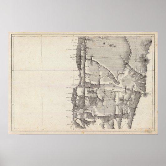 チリ共和国の地図2 ポスター (正面)