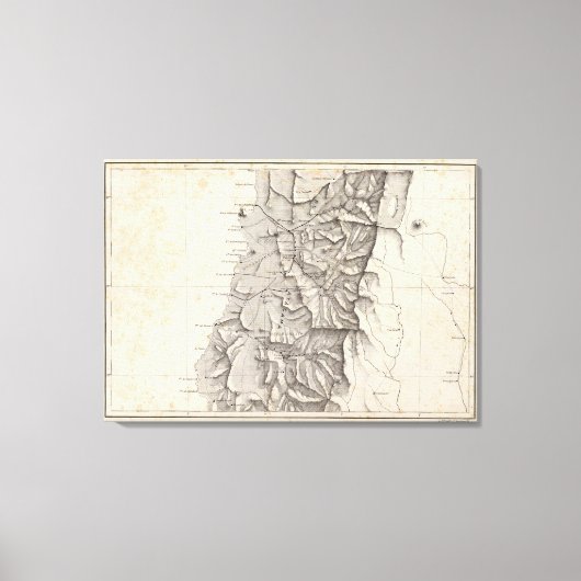 チリ共和国の地図3 キャンバスプリント (正面)