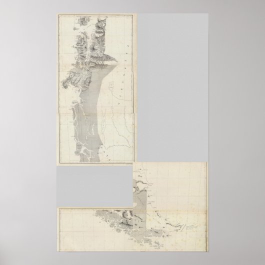 チリ共和国の地図915 ポスター (正面)