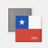 チリ国旗と南米の祝日/スポーツファン マグネット (正面/裏面)