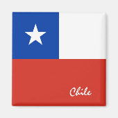 チリ国旗と南米の祝日/スポーツファン マグネット (正面)