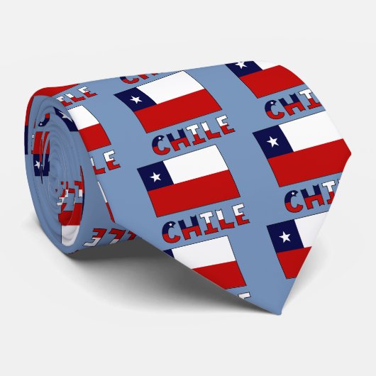 チリ国旗と色名 ネクタイ (ロール)