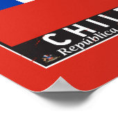 チリ国旗のエンブレム動揺してヴィンテージ ポスター (角)