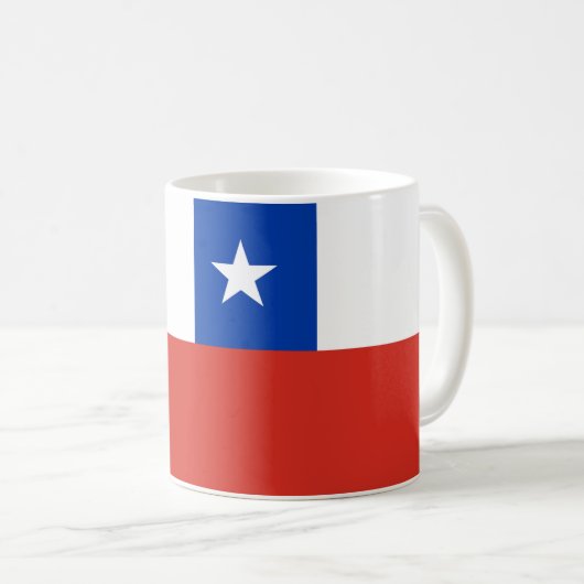 チリ国旗のセラミックマグカップ コーヒーマグカップ (正面右)