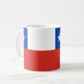 チリ国旗のセラミックマグカップ コーヒーマグカップ (正面左)