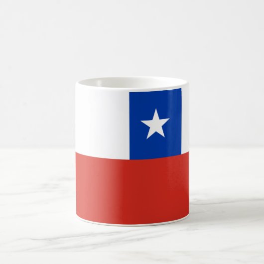 チリ国旗のセラミックマグカップ コーヒーマグカップ (中央)