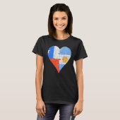 チリ国旗のハート Tシャツ (正面フル)