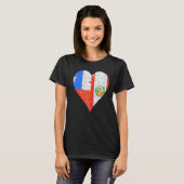 チリ国旗のハート Tシャツ (正面フル)