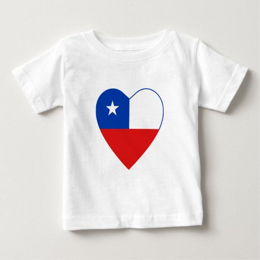 チリ国旗のハートTシャツ ベビーTシャツ (正面)