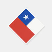 チリ国旗のラフティング スタンダードカクテルナプキン (角)