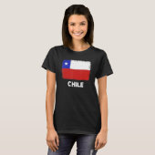 チリ国旗の支援チリの人女性男性 Tシャツ (正面フル)