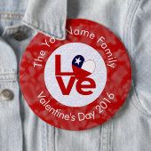 チリ国旗の赤い文字LOVE White on Red 缶バッジ (インサイチュ)