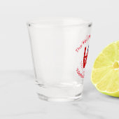 チリ国旗の赤文字LOVE パーソナライズされた ショットグラス (左)