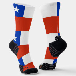 チリ国旗を持つアスレティッククルー靴下 ソックス
