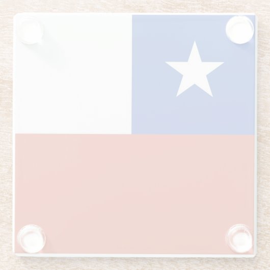 チリ国旗を持つガラスコースター ガラスコースター (裏面)