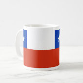 チリ国旗を持つマグカップ コーヒーマグカップ (正面左)