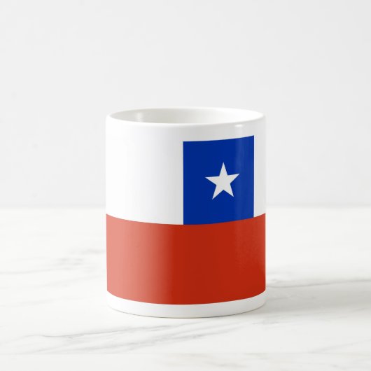 チリ国旗を持つマグカップ コーヒーマグカップ (中央)