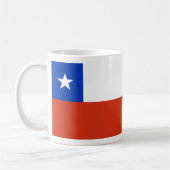 チリ国旗を持つマグカップ コーヒーマグカップ (左)