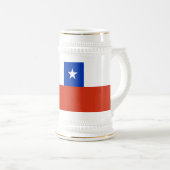 チリ国旗を持つマグカップ ビールジョッキ (正面右)