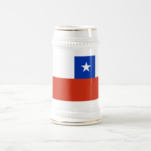 チリ国旗を持つマグカップ ビールジョッキ (中央)