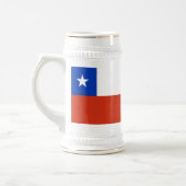 チリ国旗を持つマグカップ ビールジョッキ (左)