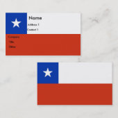 チリ国旗を持つ名刺 名刺 (正面/裏面)