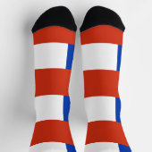 チリ国旗を持つ男性クルー用ソックス ソックス (上部)