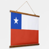 チリ国旗を掲げたウォールタペストリー 吊り下げ型タペストリー (傾斜あり)