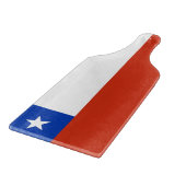 チリ国旗を掲げたガラス製のカッティングボードパドル カッティングボード (角)