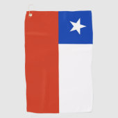 チリ国旗を掲げたゴルフタオル ゴルフタオル (正面)