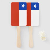 チリ国旗を掲げたハンドファンのセット ハンドファン (正面&裏面)